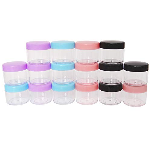 16pcs 20 Gram 20ml Jars, Small Cosmetic Sample Empty Container, Plastic Round...