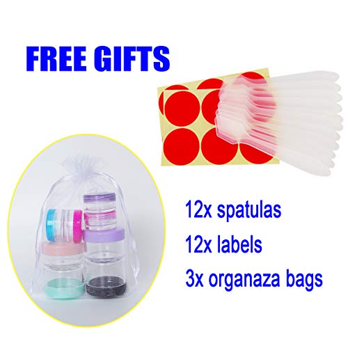 GreatforU 12pack 10ml Makeup Sample Jars, BPA Free, Small Empty Cosmetic Cont...