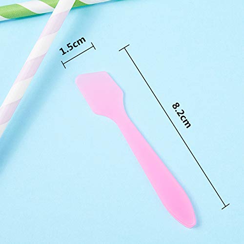 GreatforU 50pcs Cosmetic Spatula for Face Cream Stick Plastic Frosted Tip Spo...