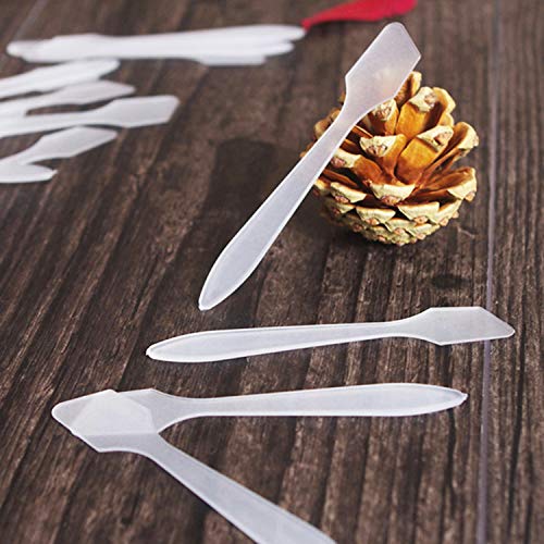 GreatforU 50pcs Cosmetic Spatula for Face Cream Stick Plastic Frosted Tip Spo...