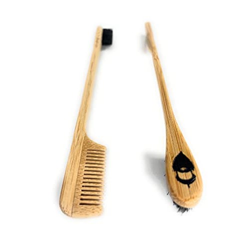 Sapling Mustache Brush & Comb from Green Beard Grmng - Boar Bristle & Bamboo