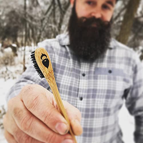 Sapling Mustache Brush & Comb from Green Beard Grmng - Boar Bristle & Bamboo