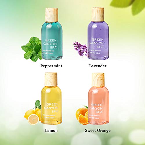 Bath Gel Gift Set for Women Includes 4 Fragrance Body Lotion and Shower Gel, ...
