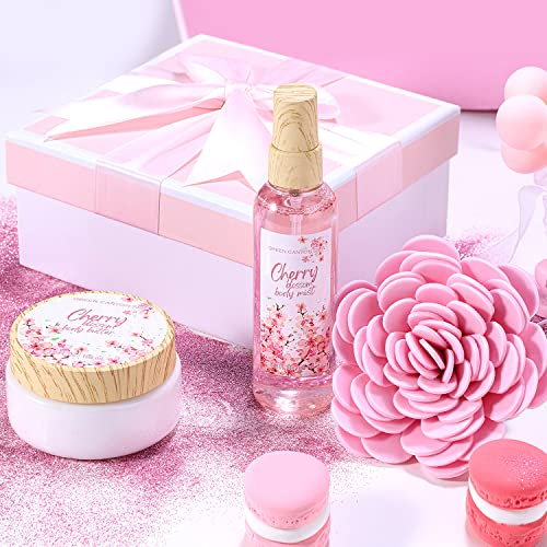 Spa Gift Baskets for Women Birthday Gift Sets 10 Pcs Cherry Blossom Essential...