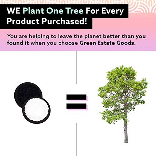 Green Estate Reusable Cotton Rounds - Dual Sided Makeup Remover Face Pads - T...