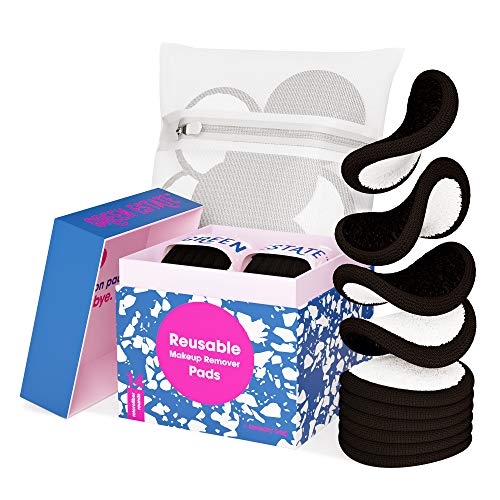 Green Estate Reusable Cotton Rounds - Dual Sided Makeup Remover Face Pads - T...
