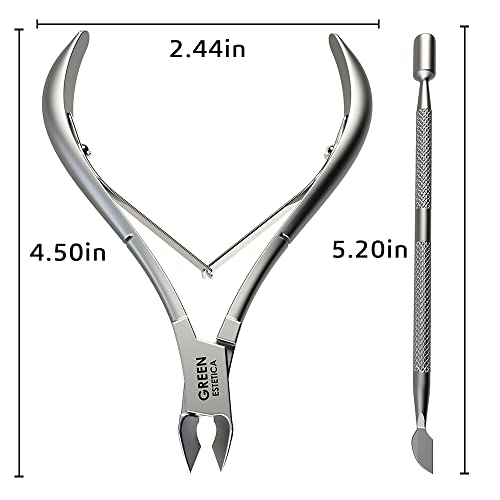Nail Cuticle Trimmer with Nail Cuticle Pusher Professional Cuticle Cutter Sil...