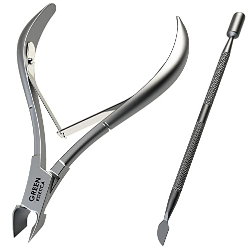 Nail Cuticle Trimmer with Nail Cuticle Pusher Professional Cuticle Cutter Sil...