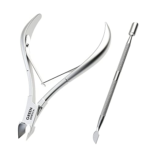 Nail Cuticle Trimmer with Nail Cuticle Pusher Professional Cuticle Cutter Sil...