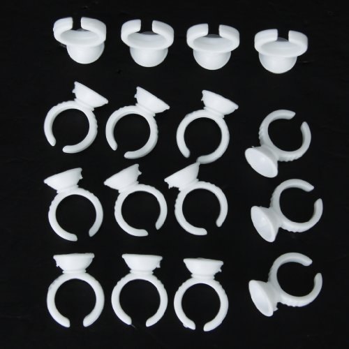 GREEN FABWOOD Tattoo Adhesive Pigment Holders Ring Disposable Eyelash Extensi...