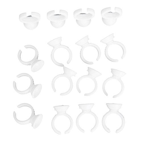 GREEN FABWOOD Tattoo Adhesive Pigment Holders Ring Disposable Eyelash Extensi...