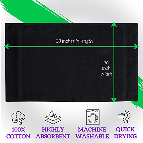 GREEN LIFESTYLE Black Bleach Proof Towels Bulk Sets 100% Cotton 16' X 28' Pre...