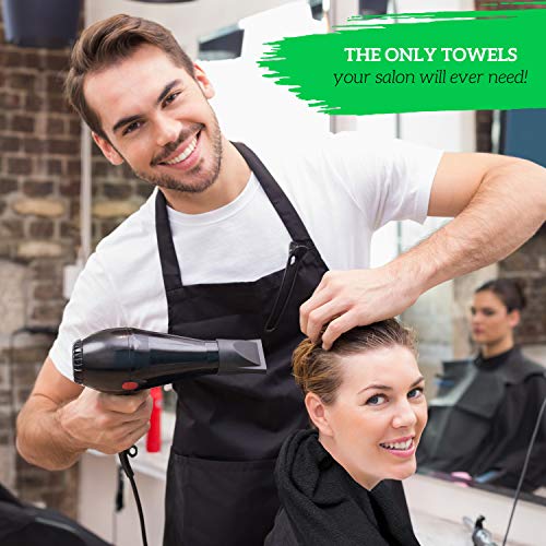 GREEN LIFESTYLE Black Bleach Proof Towels Bulk Sets 100% Cotton 16' X 28' Pre...