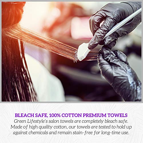 GREEN LIFESTYLE Black Bleach Proof Towels Bulk Sets 100% Cotton 16' X 28' Pre...