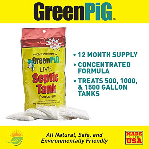 GREEN PIG 52 Live Tank Treatment Aids in The Breakdown of Septic Waste to Pre...