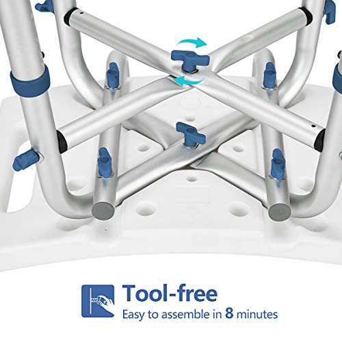 GreenChief 500lb Adjustable Shower Chair with Back, Heavy Duty EVA Padded Bat...