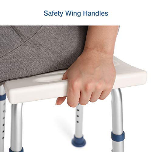 GreenChief Shower Chair 300lb, Adjustable Bath Seat with Free Bathroom Grab B...