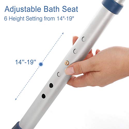 GreenChief Shower Chair 300lb, Adjustable Bath Seat with Free Bathroom Grab B...