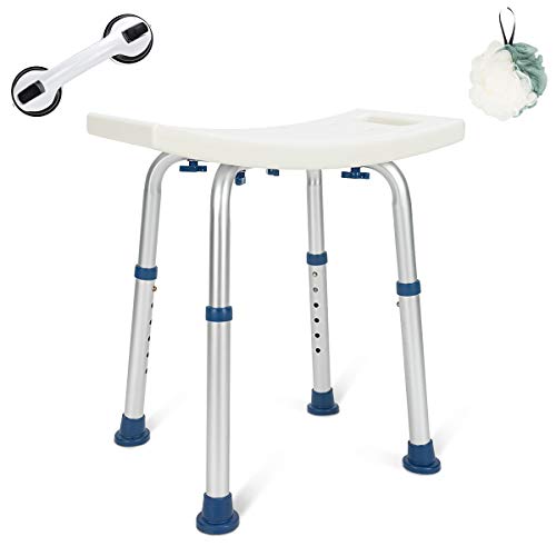 GreenChief Shower Chair 300lb, Adjustable Bath Seat with Free Bathroom Grab B...