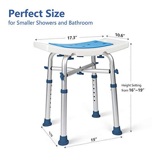 GreenChief Small Shower Chair 500lb, Heavy Duty Padded Bath Seat with Free As...