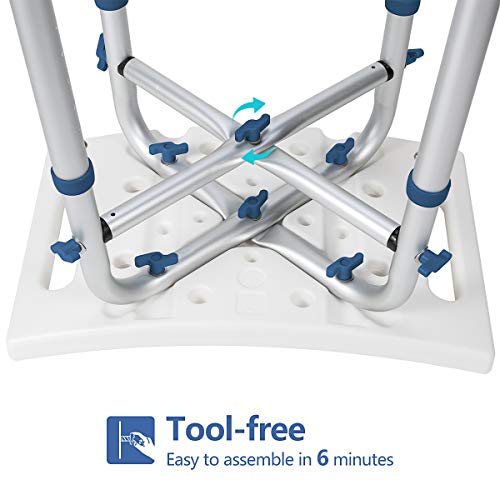 GreenChief Small Shower Chair 500lb, Heavy Duty Padded Bath Seat with Free As...