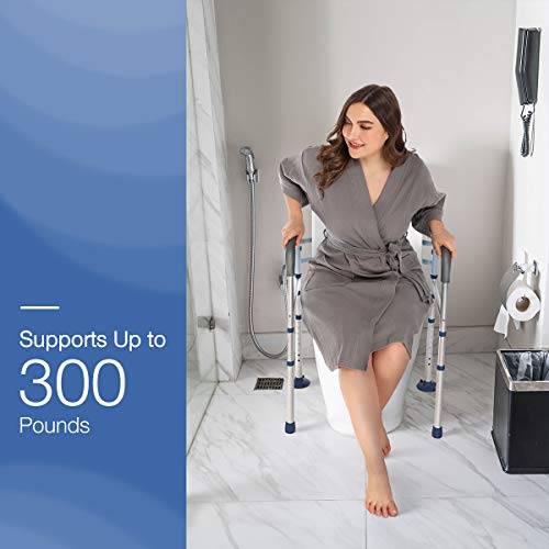 GreenChief Stand Alone Toilet Safety Rail with Free Grab Bar - Heavy Duty Toi...