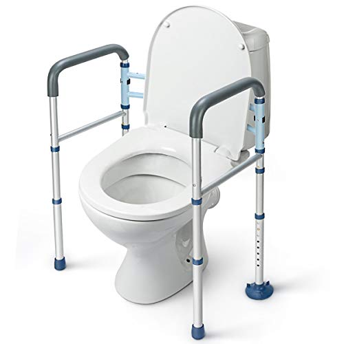 GreenChief Stand Alone Toilet Safety Rail with Free Grab Bar - Heavy Duty Toi...