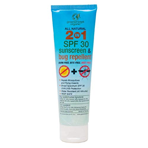 Greenerways Organic 2-in-1 Natural Sunscreen Bug Repellent Lotion in One, SPF...