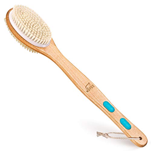 Back Brush Long Handle For Shower - Soft And Firm Double Sided Exfoliating Ba...