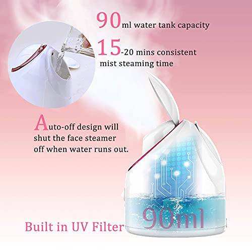 Facial Steamer, 20 Min UV Nano Ionic face steamer GreenLife warm mist Steam K...