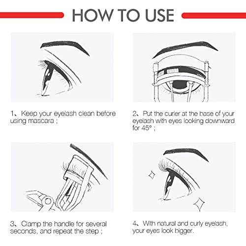 GreenLife Eyelash Curlers with 6 Pcs Refill Pads, Durable Lash Curler Iron, E...