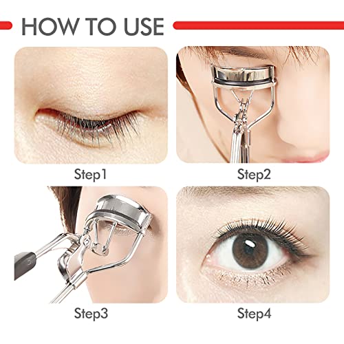 GreenLife Eyelash Curlers with 6 Pcs Refill Pads, Durable Lash Curler Iron, E...