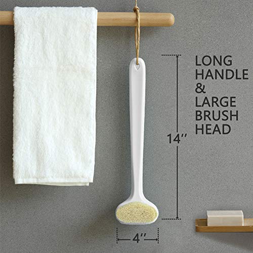 Upgraded Bath Body Brush with Comfy Bristles Long Handle Gentle Exfoliation I...