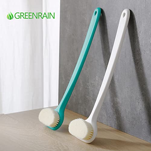 Upgraded Bath Body Brush with Comfy Bristles Long Handle Gentle Exfoliation I...