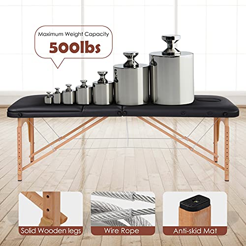 Greensen Massage Table, Professional Portable Massage Table with Carrying Cas...