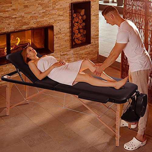 Greensen Massage Table, Professional Portable Massage Table with Carrying Cas...
