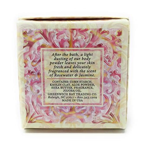 Greenwich Bay Trading Co. Dusting Powder, 4 Ounce, Rosewater & Jasmine