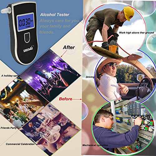 GREENWON Breathalyzer, Alcohol Tester,Free More Than 15 Mouthpieces, Conceale...