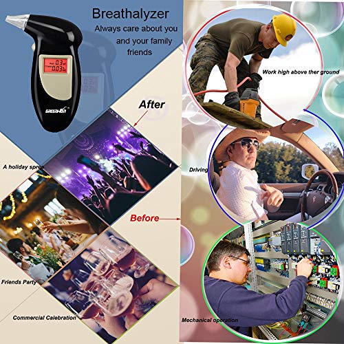 GREENWON Breathalyzer Keychain Digital Alcohol Tester Detector Breath Analyze...