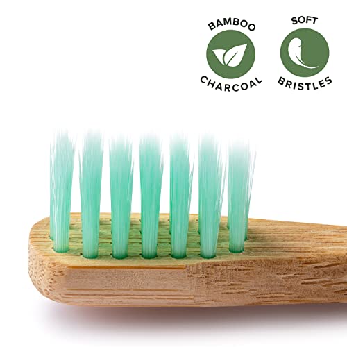 Greenzla Kids Bamboo Toothbrushes (6 Pack) | BPA Free Soft Bristles Toothbrus...