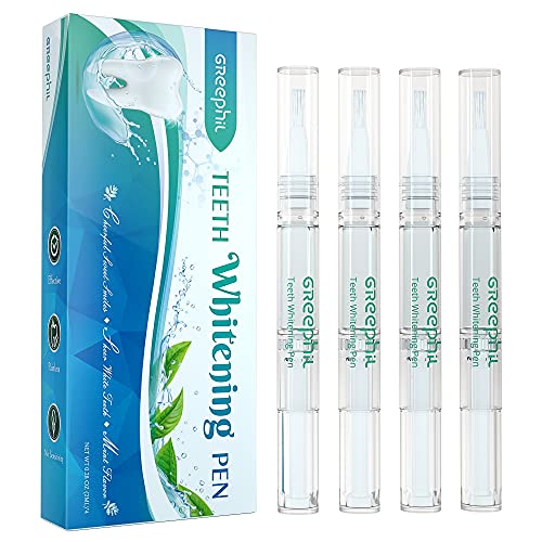 Greephil Teeth Whitening Pen (4 Pcs), Teeth Whitening Gel for Teeth Whitener,...