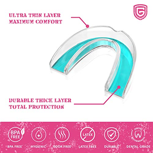 GRINDSHIELD Bruxism Mouth Guard – Smaller Size, Moldable, Custom Fit - 4 Mout...