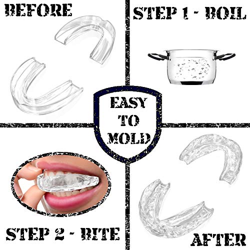 GRINDSHIELD Teeth Grinding Guard - Moldable, Trimmable - 4 Mouth Guards for G...