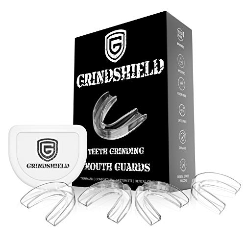 GRINDSHIELD Teeth Grinding Guard - Moldable, Trimmable - 4 Mouth Guards for G...