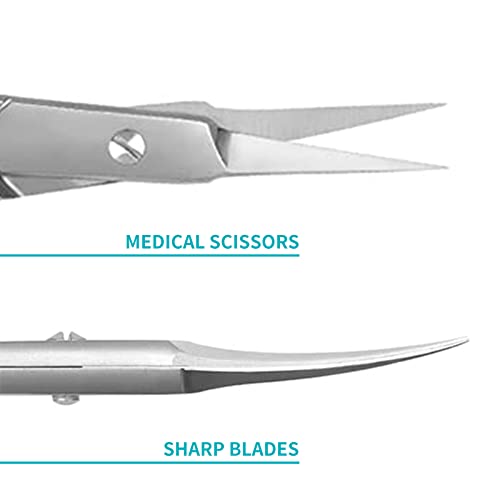 Eyebrow Scissors Nose Hair Trimmers, Cuticle Scissors Professional Nail Manic...