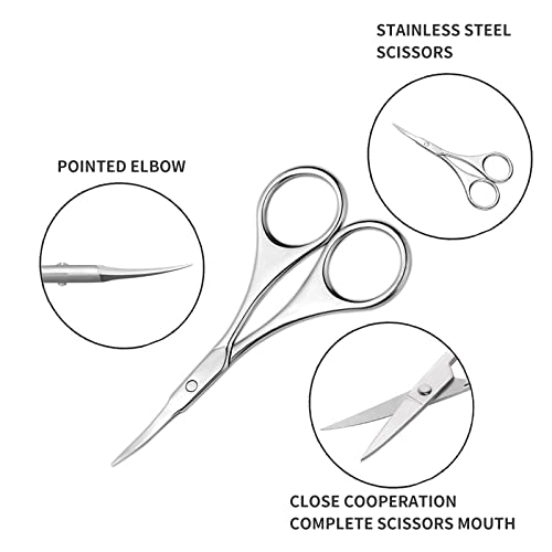 Eyebrow Scissors Nose Hair Trimmers, Cuticle Scissors Professional Nail Manic...