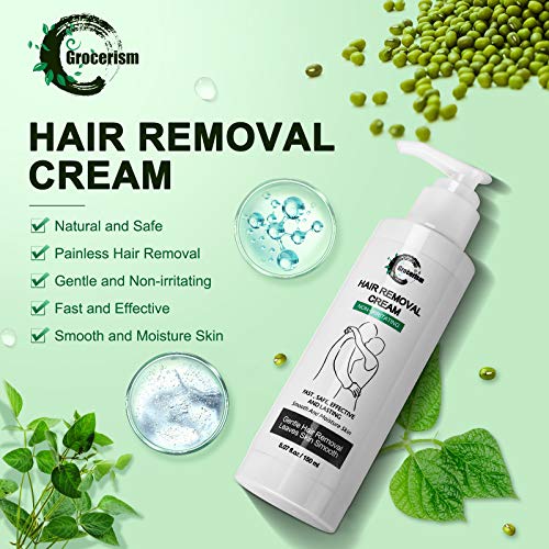 Hair Removal Cream, Painless Natural Depilatory Cream for Men and Women, Non-...