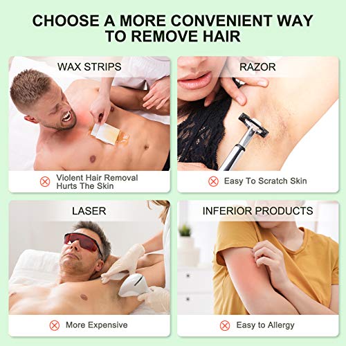 Hair Removal Cream, Painless Natural Depilatory Cream for Men and Women, Non-...