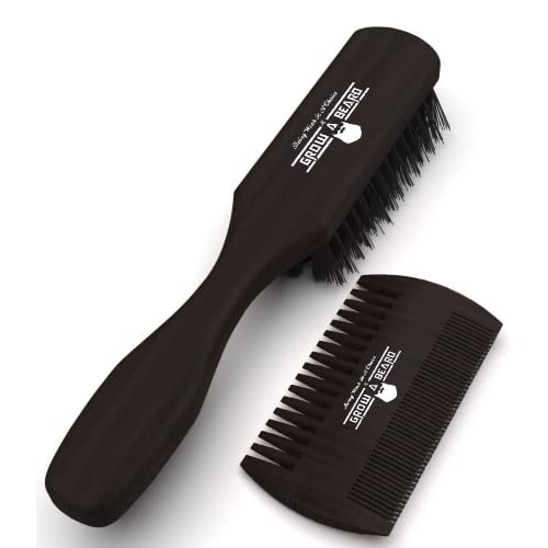 Beard Brush & Comb Kit for Men's Care, To Distribute Balm or Oil for Growth &...