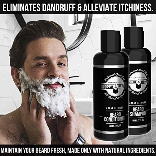 Beard Straightener Grooming Kit for Men, Beard Growth Kit, Beard Wash, Brush ...